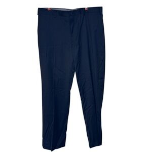Hart Shaffner Marx Men's Dress Pants Vertical Rib Tailored Fit Wool Navy 36X32